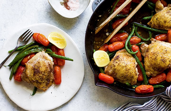 Skillet Chicken with Tomatoes & Green Beans