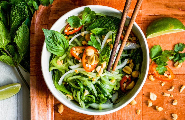 Spicy Asian Cucumber Noodle Salad